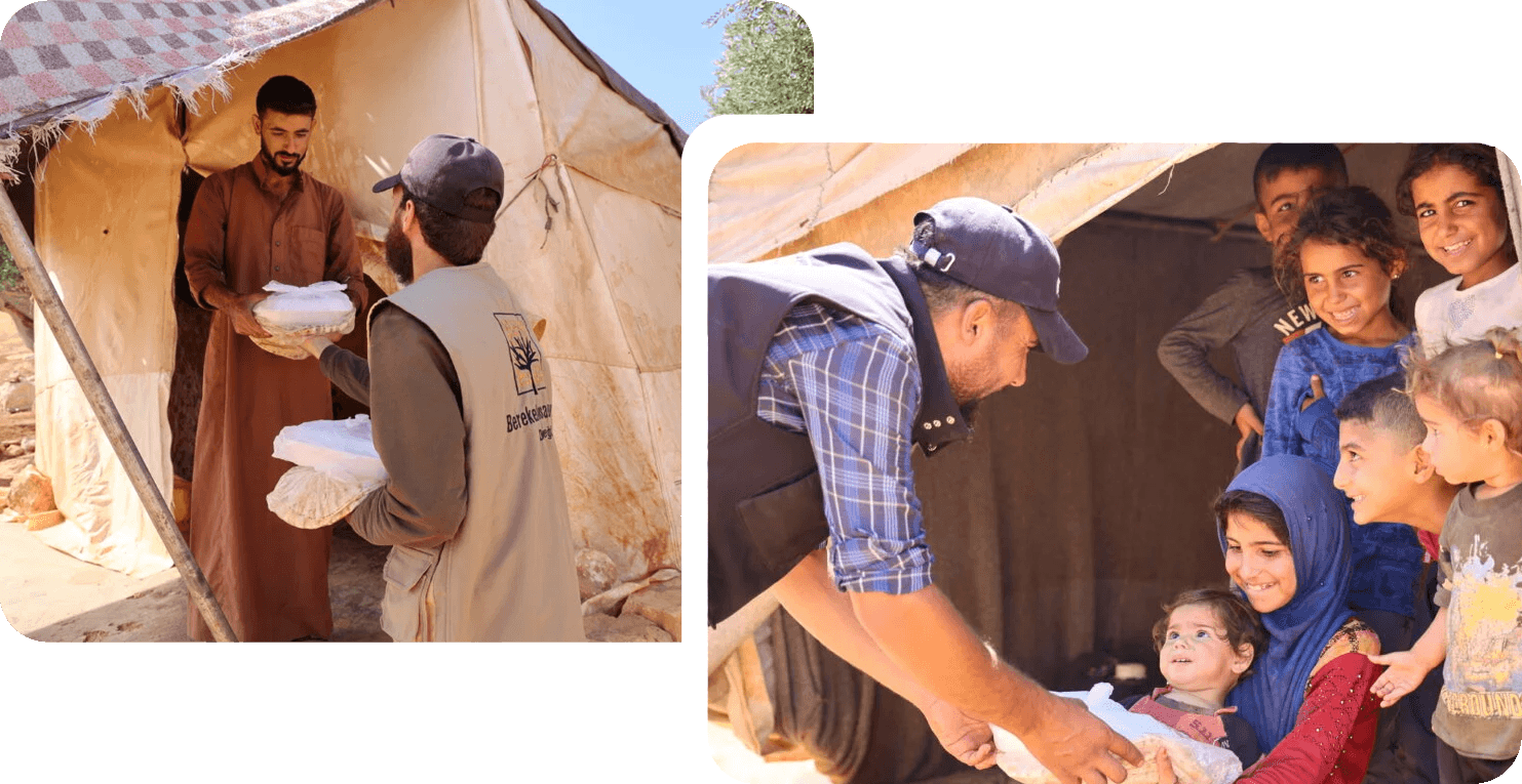 Distribuzione di iftar nei campi profughi siriani